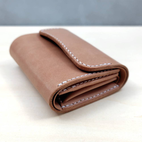 ミニウォレット 三つ折り コンパクト 財布 ヌメ革 サドルレザー
