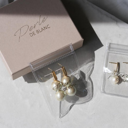 [再次上架] Cotton pearl &amp; w ring earrings/pierced earrings (抗過敏) 第9張的照片