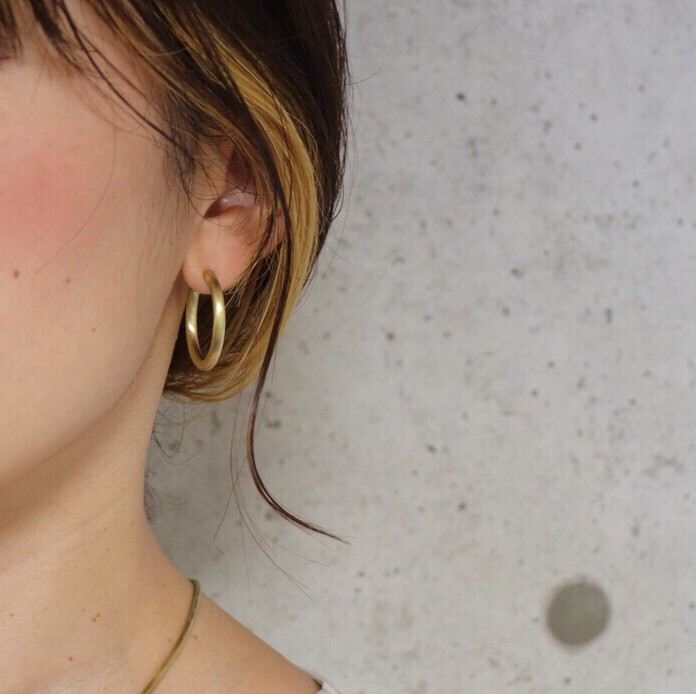 【3.0L×真鍮×両耳用】フープピアス/受注制作