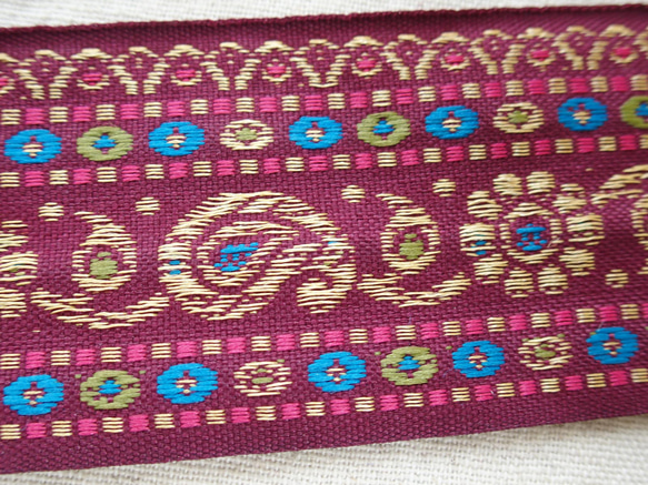 1m インド刺繍リボン チロリアンテープ エンジ エスニック 6枚目の画像