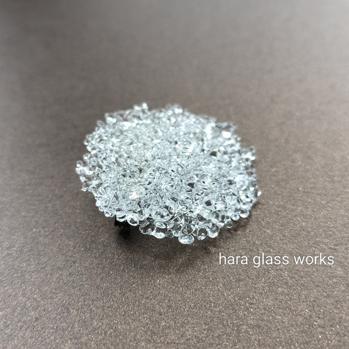 ガラスブローチ クリア つぶつぶアクセサリー ブローチ hara-glass