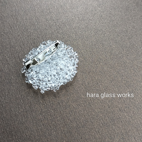 ガラスブローチ クリア つぶつぶアクセサリー ブローチ hara-glass