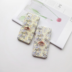 【iphone6/6S/7/8/SE2/X/XS/XR】バンカーリング付き♥小花柄 ボタニカルフラワー  ソフトケース 2枚目の画像