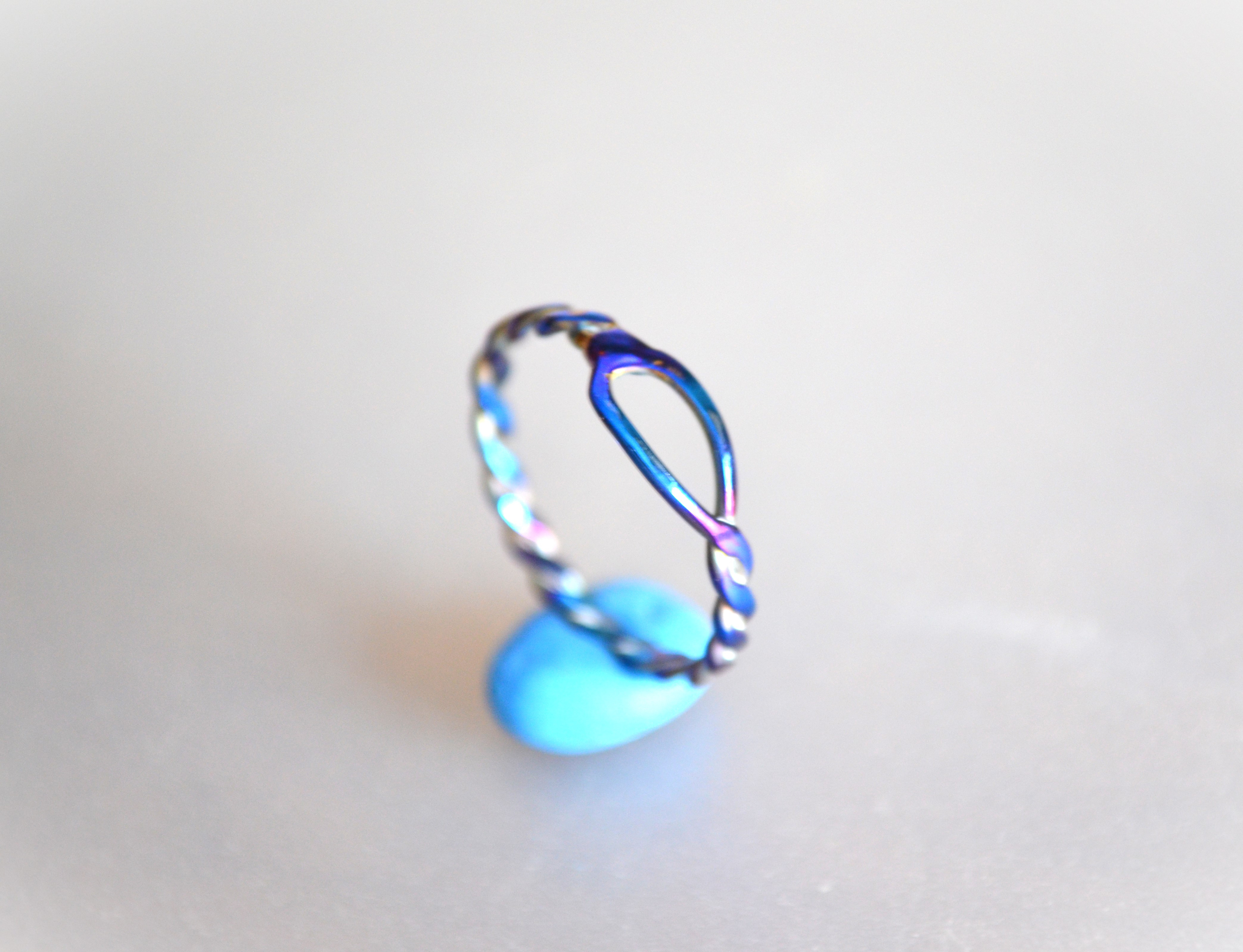 Titanium ring・チタンリング=結び・紫=受注生産