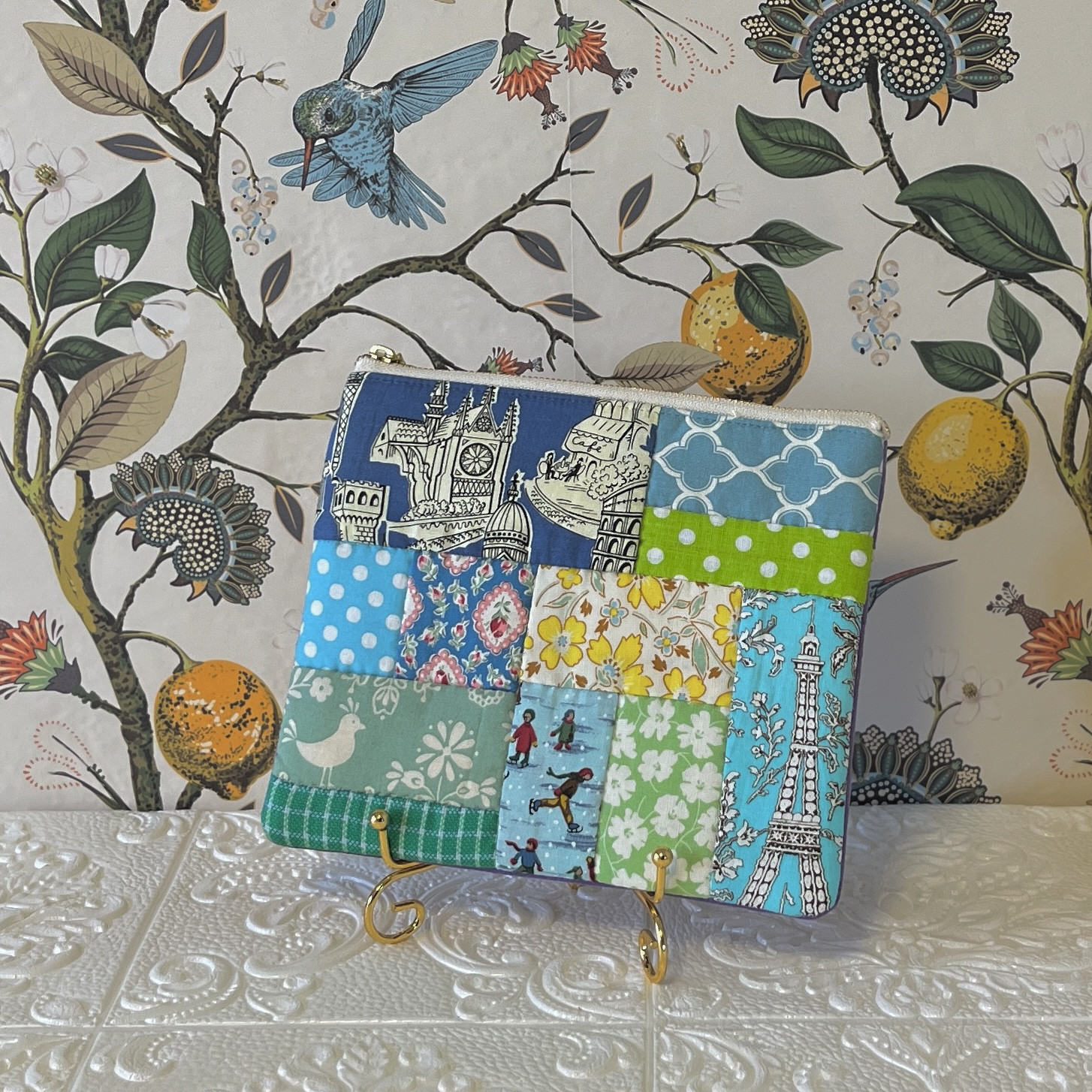 ちくちくパッチワークのポーチ ポーチ murasakiaoko 通販