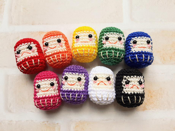 送料無料☆受注生産】カスタム！福ダルマあみぐるみストラップ