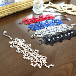 OYA Tatting lace bracelet [ROYAL] Scarlet 第4張的照片