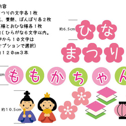 ひな祭りガーランドお内裏様とお雛様※名入れセット 2枚目の画像