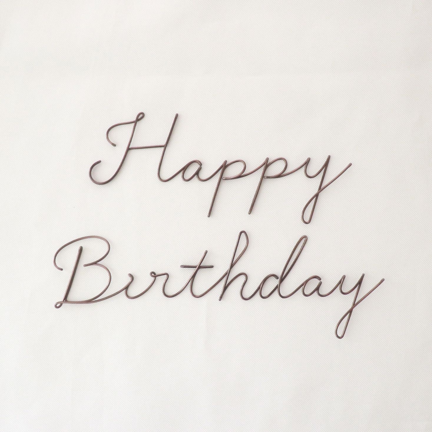 Happy Birthday * natural タイプ * ブロンズ wire art 虫ピン付き