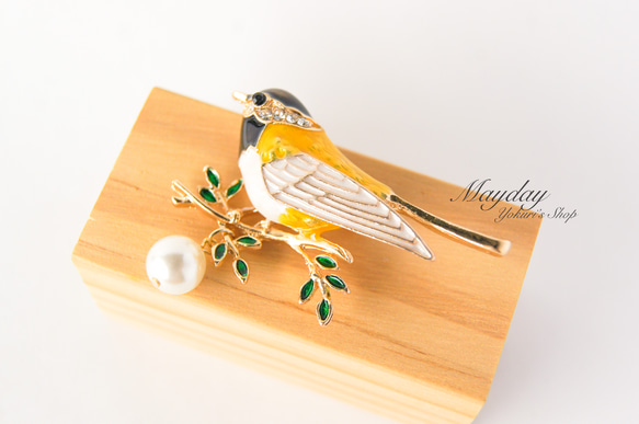 『春告鳥のブローチ』ガビチョウ　すずめ　雀 5枚目の画像
