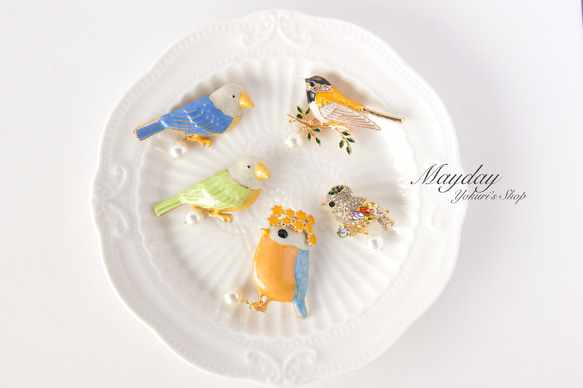 『春告鳥のブローチ』ガビチョウ　すずめ　雀 12枚目の画像