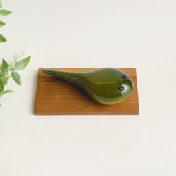 おたまじゃくし (★台付き)   wooden tadpole / frog 2枚目の画像