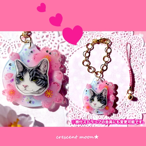 ❤️ 猫　ねこ　レジン　チャーム　さくら　バックチャーム　根付け　ハンドメイド ❤️ 猫ねこレジンチャームさくらバックチャーム根付けハンドメイド