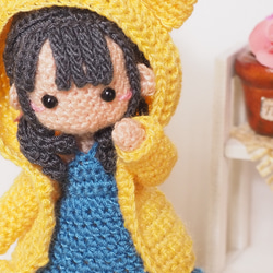 [S] 迷你黃貓夾克女孩 Amigurumi [定制] 第6張的照片