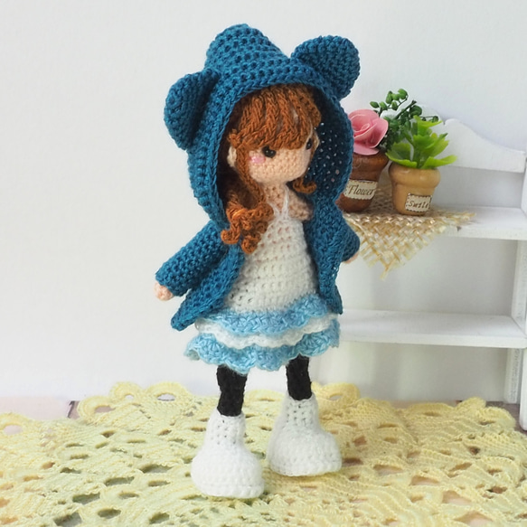 [S] 微型藍熊夾克女孩 amigurumi [定制] 第2張的照片