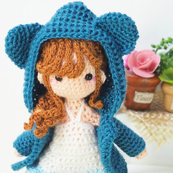 [S] 微型藍熊夾克女孩 amigurumi [定制] 第7張的照片