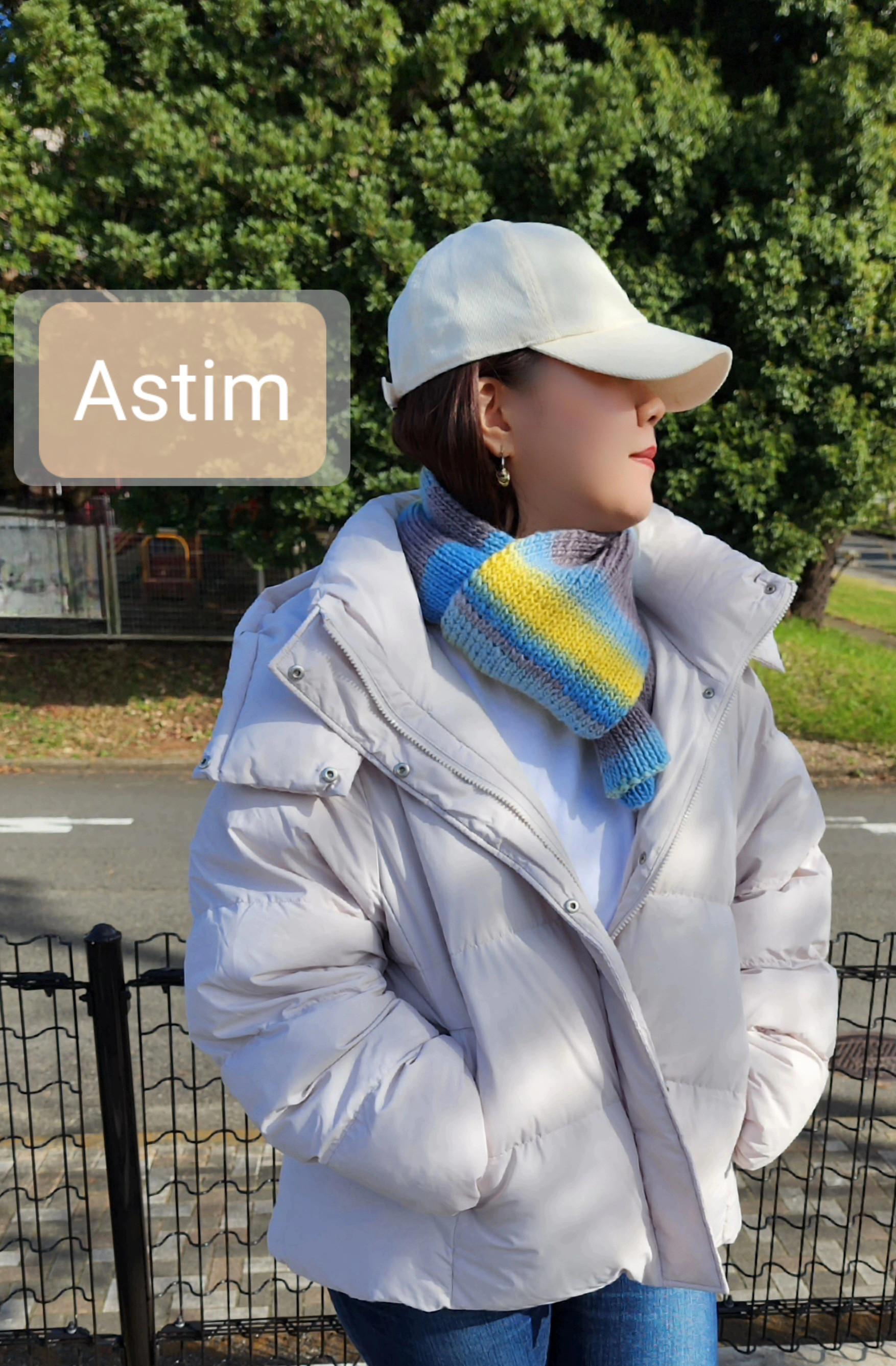 E105M【クリスマスギフト】北欧風カラーが楽しいブルー×イエロー×グレーのシンプルマフラー/ウール100％【送料無料】