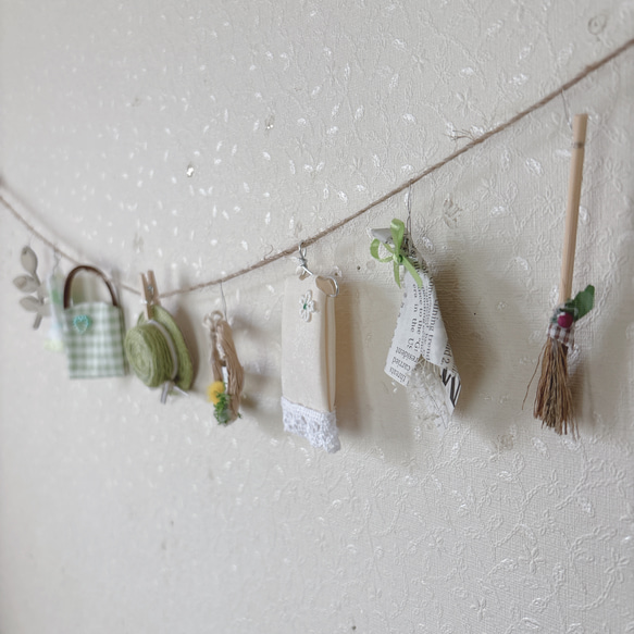 ナチュラルグリーンの小さなガーランド 5枚目の画像