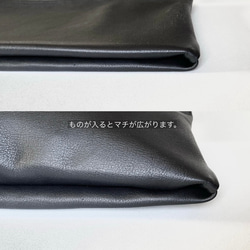 【新モデル】付け替えできるショルダー　レザー　ZIP BAG　M (long)   ブラック 11枚目の画像