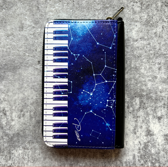 宇宙とピアノのコインケース 宇宙 星座 ピアノ 音楽 コインケース 4枚目の画像