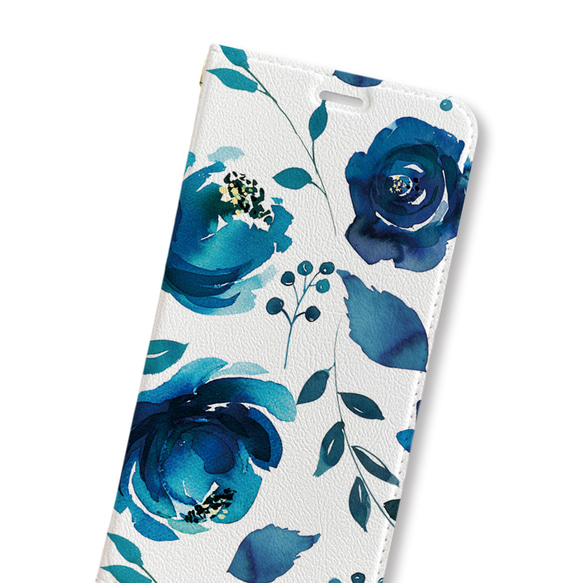 Blue Flower　手帳型ケース　スマホケース　iPhoneケース 4枚目の画像