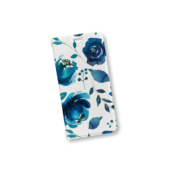 Blue Flower　手帳型ケース　スマホケース　iPhoneケース 2枚目の画像