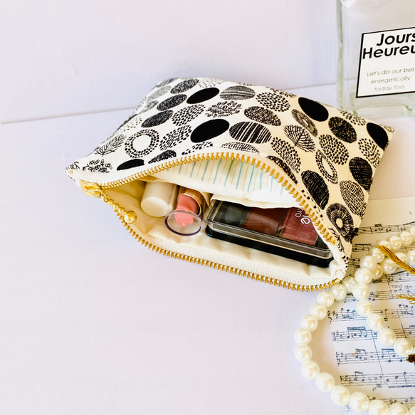 ☆北欧風☆ドット柄☆フラットポーチ☆化粧品入れ☆小物入れ☆ 12枚目の画像