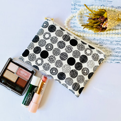 ☆北欧風☆ドット柄☆フラットポーチ☆化粧品入れ☆小物入れ☆ 8枚目の画像