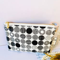 ☆北欧風☆ドット柄☆フラットポーチ☆化粧品入れ☆小物入れ☆ 6枚目の画像