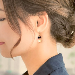 14kgf 猫とラピスラズリのカラーストーンピアス／イヤリング｜◇12月誕生石◇ Lapis Lazuli 5枚目の画像