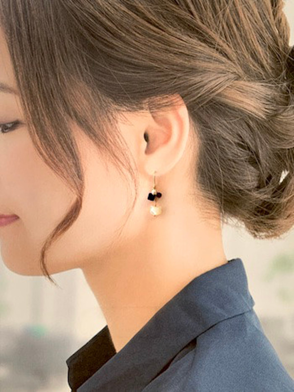 14kgf 猫とラピスラズリのカラーストーンピアス／イヤリング｜◇12月誕生石◇ Lapis Lazuli 5枚目の画像