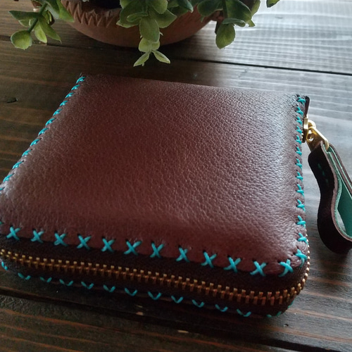真四角のお財布 チョコミント 二つ折り財布 ますみ 通販 8421598