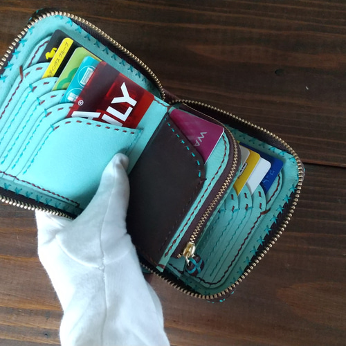 チョコりページ　お財布 真四角のお財布 チョコミント 二つ折り財布 ますみ 通販 8421598