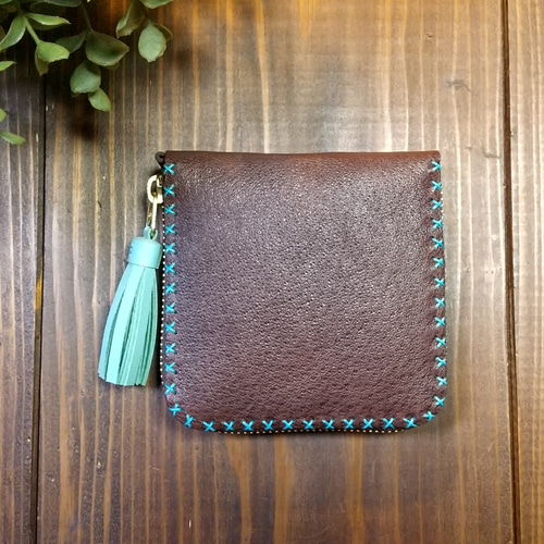 真四角のお財布 チョコミント 二つ折り財布 ますみ 通販 8421598