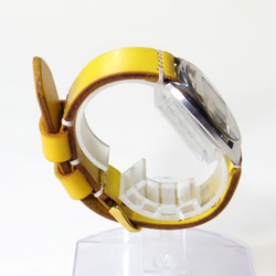 腕時計ベルト 腕時計バンド 牛革レザー 16mm〜20mmのラグ幅で制作 21色から選択可能 5枚目の画像