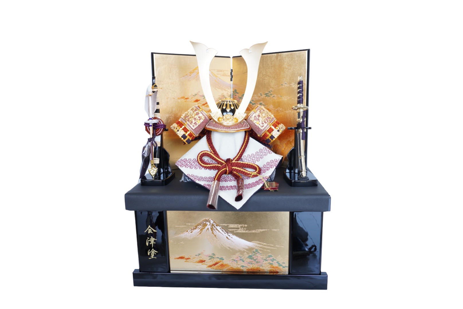 五月人形　紅10号兜金富士収納飾り