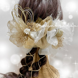 mica　七五三　ヘッドドレス　着物リメイク　髪飾り ヘアアクセ　リボン レトロでポップなリボンセット【1】 七五三 髪飾りヘッドドレス