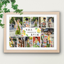 額入り写真プリント NO39 フォトポスター 縦10枚 A3 A4 思い出ポスター 成人式 七五三 記念