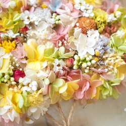 《家族の名前入り◎新築祝い/結婚祝い/玄関飾り》幸せのバルーン♪プリザーブドフラワーとドライのファミリーウェルカムボ―ド 7枚目の画像