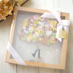 《家族の名前入り◎新築祝い/結婚祝い/玄関飾り》幸せのバルーン♪プリザーブドフラワーとドライのファミリーウェルカムボ―ド 9枚目の画像