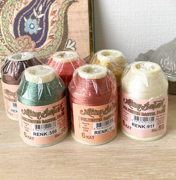 お好きな色30点で✳︎ オヤ 糸 oya yarn altin basak トルコ 伝統手芸 イーネ 2枚目の画像