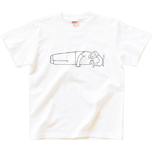 半袖 Tシャツ 『くぐる猫・女子』 メンズ レディース 2枚目の画像