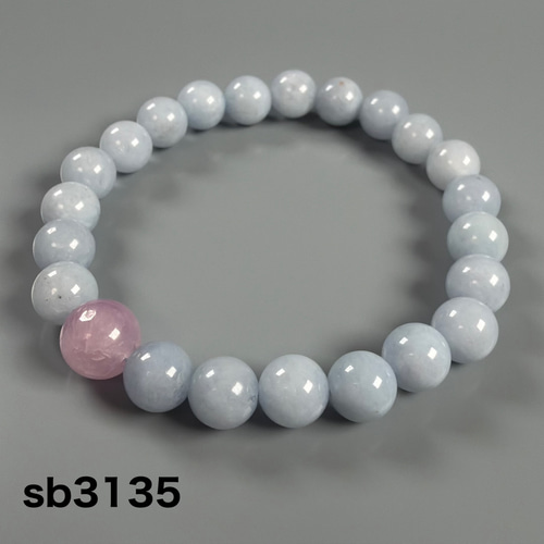 クンツァイトとアクアマリンのブレスレット sb3135 天然石 pinky 通販
