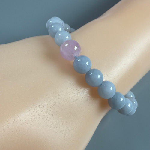 クンツァイトとアクアマリンのブレスレット sb3135 天然石 pinky 通販