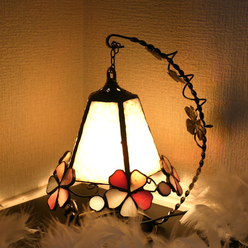 ✴︎:.｡桜のランプシリーズ 5面ランプ♪ *ステンドグラス* 桜2025