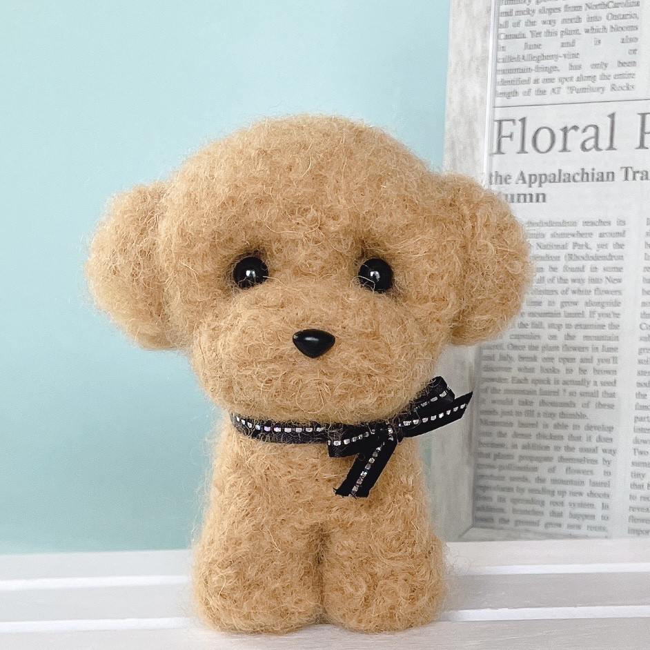 トイプードル（レッド　茶）の羊毛フェルト　犬