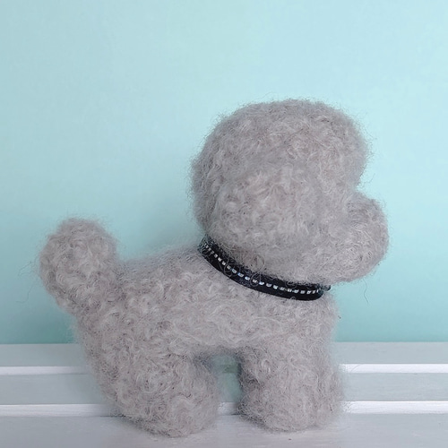 トイプードル（シルバー グレー）の羊毛フェルト 犬 羊毛フェルト chai