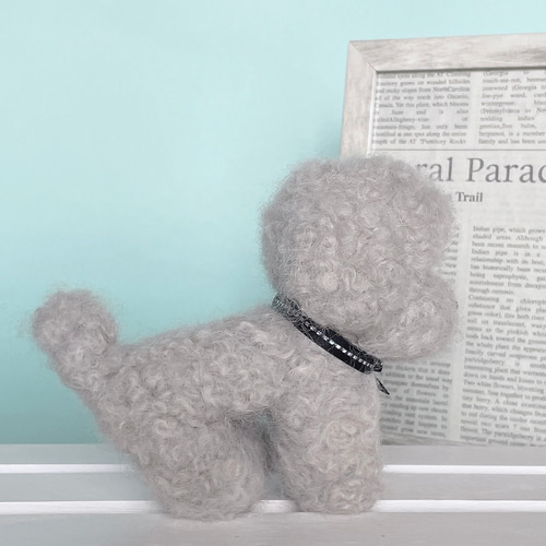 羊毛フェルト 犬 トイプードル シルバー 羊毛フェルト トイプードル シルバー グレー プレゼント 愛犬