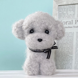 ハンドメイド　羊毛フェルト犬　おしごとdog 画家のプードルちゃん　テディベア ハンドメイド羊毛フェルト犬おしごとdog 画家のプードルちゃん
