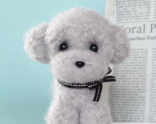 羊毛フェルト　トイプードル　グレー トイプードル（シルバー グレー）の羊毛フェルト 犬 羊毛